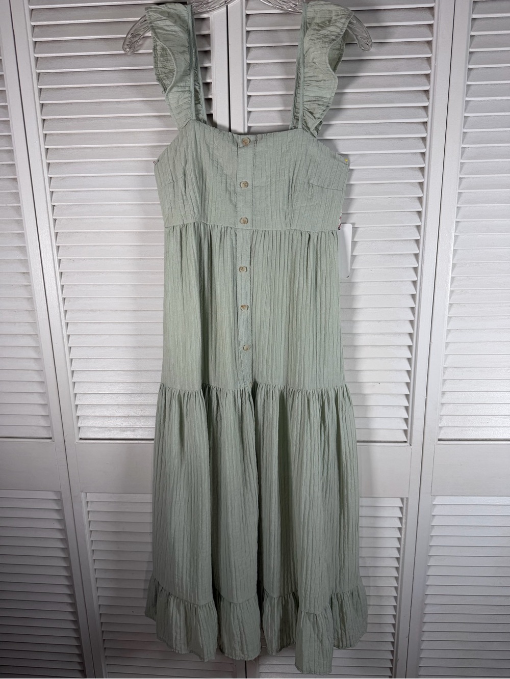 By the River Sage Mint Green Tiered Midi Dress NWT Size S Boho Cottagecore